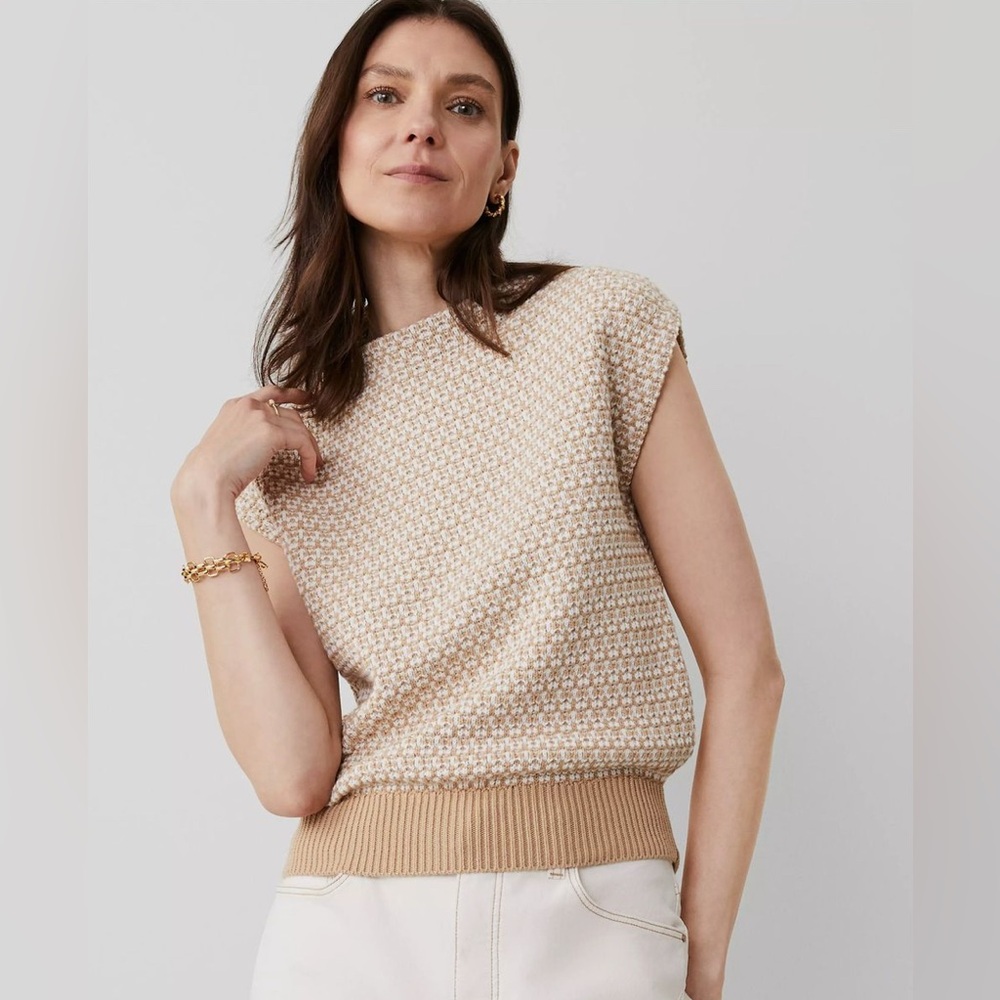 Ann Taylor Geo Stitch Shell Sweater Excellent Condition